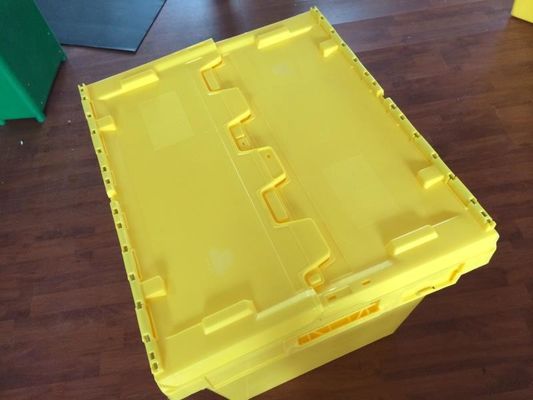 Foldable and Stackable Plastic Boxes Cleanable Rectangle Shape for Auto Parts Storage