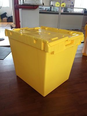 Foldable and Stackable Plastic Boxes Cleanable Rectangle Shape for Auto Parts Storage