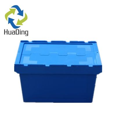 Attached Lid Storage Container for Plastic Tote Custom Order Big Blue Shipping Box