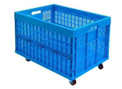 Collapsible Plastic Crates for Fruit Insertable Solid Nesting Turnover Moving Box