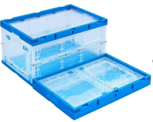 Modern Injection Folding Transparent Plastic Tools Storage Boxes Bins 600*400*320mm
