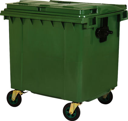 1100L Plastic Trashbin Outdoor Waste Bin with Antislip Rubber Inserted L564XW482XH848mm