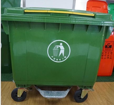 1100L Plastic Trashbin Outdoor Waste Bin with Antislip Rubber Inserted L564XW482XH848mm