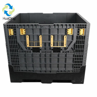 Foldable Galvanized Mesh Pallet Box Container with 1T Dynamic Load Capacity by HUADING