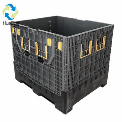 Foldable Galvanized Mesh Pallet Box Container with 1T Dynamic Load Capacity by HUADING
