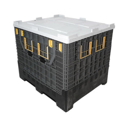Foldable Galvanized Mesh Pallet Box Container with 1T Dynamic Load Capacity by HUADING