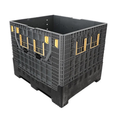 Foldable Galvanized Mesh Pallet Box Container with 1T Dynamic Load Capacity by HUADING