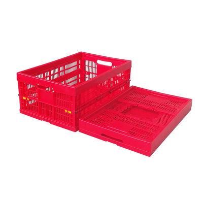 Blue Storage Box Fruit Crate Collapsible Plastic Mesh Laundry Basket 30kg Capacity