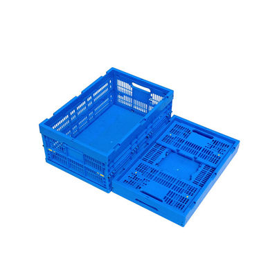 Blue Storage Box Fruit Crate Collapsible Plastic Mesh Laundry Basket 30kg Capacity