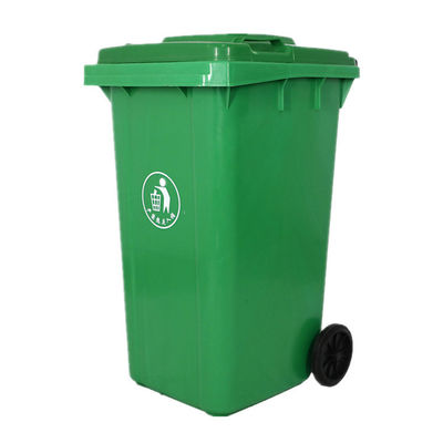 240L Plastic Waste Bin with Wheels Anti-slip Rubber Inserted