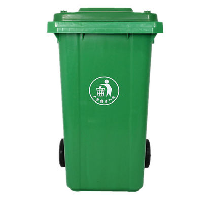 240L Plastic Waste Bin with Wheels Anti-slip Rubber Inserted