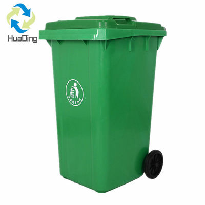 240L Plastic Waste Bin with Wheels Anti-slip Rubber Inserted
