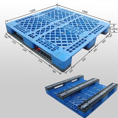 40" X 48" Heavy Duty Plastic Pallets with Antislip Rubber Inserted and 8 Steel Pipes