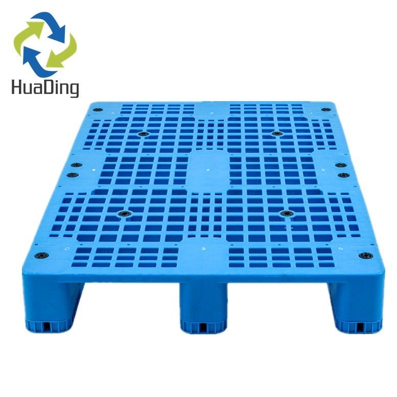 Dynamic Load 2T HUADING Heavy Duty 1200*800 4 Four Way Entry Single Face Grid 3 Runner Plastic Pallet