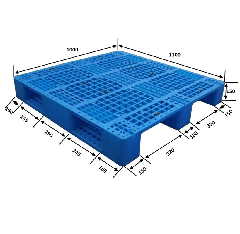 Static Load 6T Single Faced Style HDPE Material Heavy Duty Industrial Plastic Pallets 1110