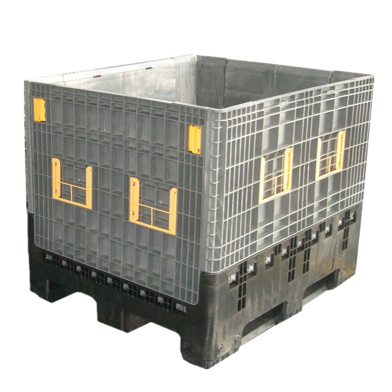 Large Capacity Foldable Plastic Container with 4T Static Load and Collapsible Design