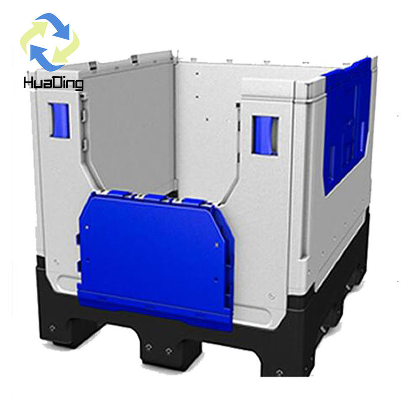 HUADING 1200*1000 HDPE Plastic Collapsible Pallet Box Bins for Car Battery Packaging