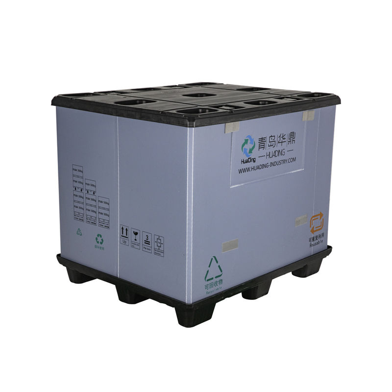 HUADING Vehicle Packaging Solid Pallet Box HDPE PP Material for Auto Parts Storage