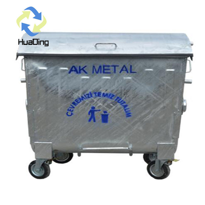 Custom Labeling Options HUADING Outdoor Steel Garbage Bin for Easy Waste Disposal